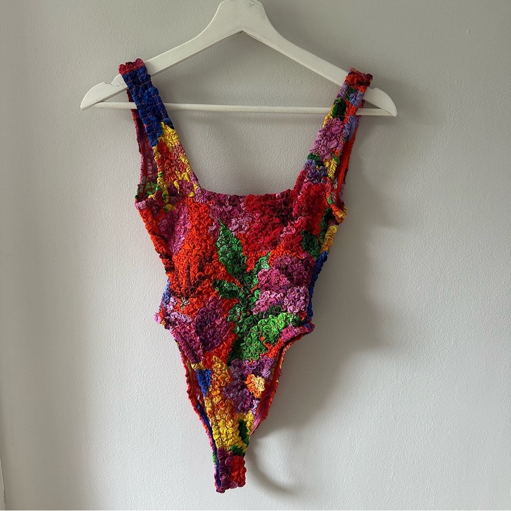 Mara Hoffman Multicolor Floral Textured Bodysuit - Picture 6 of 10